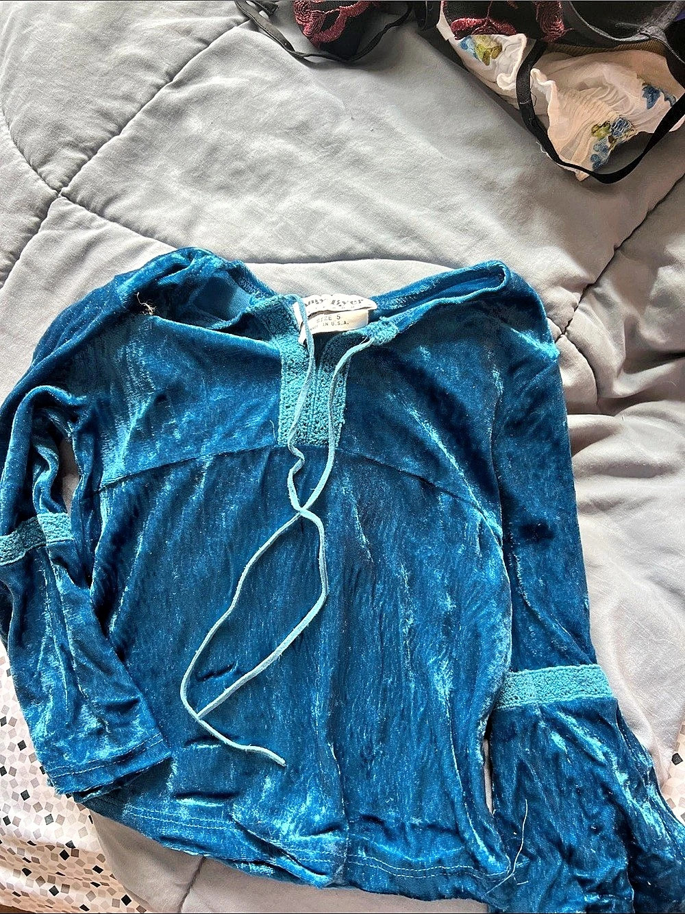 Kids vintage Blue Velvet Tunic